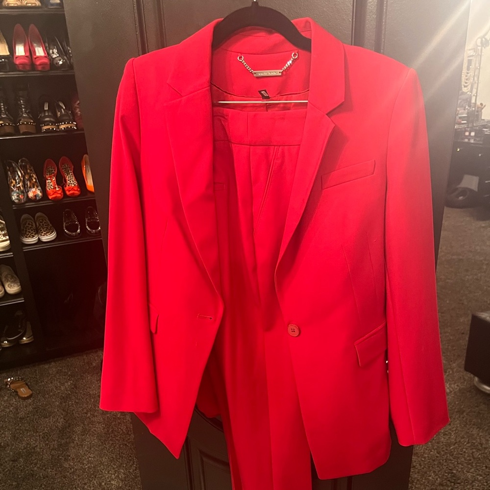 White House Black Market two piece suit in stunning Magenta